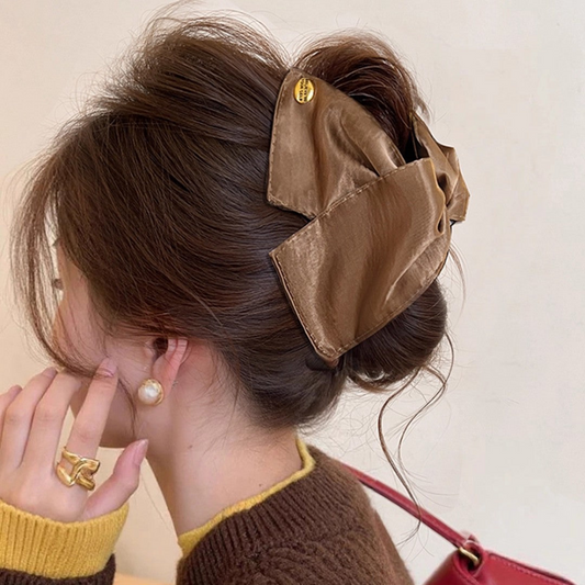Lustrous Satin Shell Fabric Hair Clip
