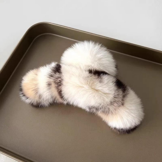 Big Fluffy Rabbit Fur Hair Clip