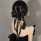 Black Ribbon Bow Hair Clip