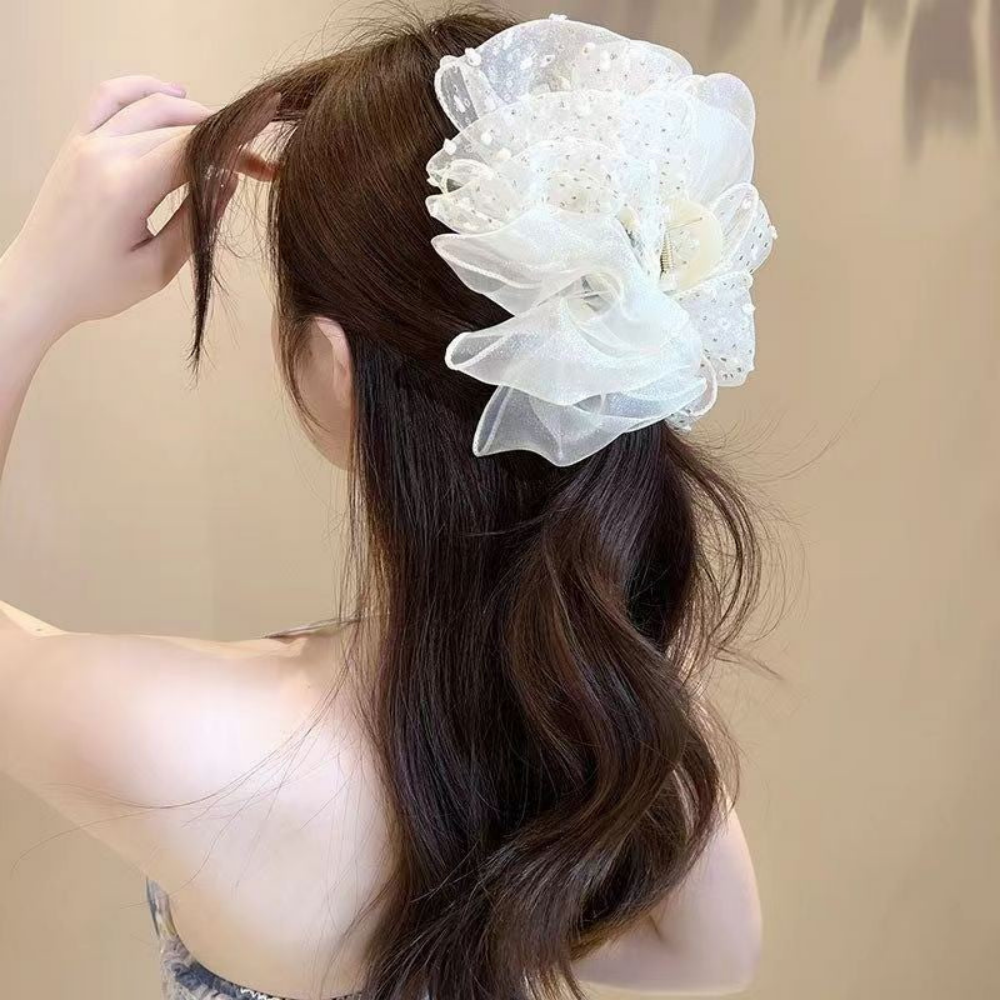 Black Ribbon Bow Hair Clip